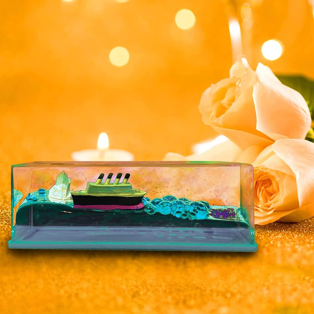 Car Interior Accessories Dashboard Decoration,Moving Titanic Liquid Wave Cruise Ship,Car Dashboard|Living Room|Office|Smooth Movement|Pack of 1, Glass,Plastic Car Interior Accessories Dashboard Decoration,Moving Titanic Liquid Wave Cruise Ship,Car Dashboard|Living Room|Office|Smooth Movement|Pack of 1, Glass,Plastic